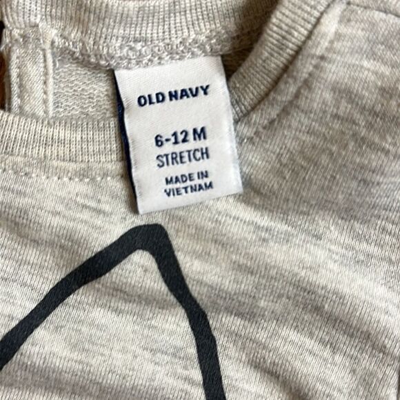 Old Navy dress 6 to 12 months long sleeve gray cat meow ruffle baby girl - Picture 3 of 4